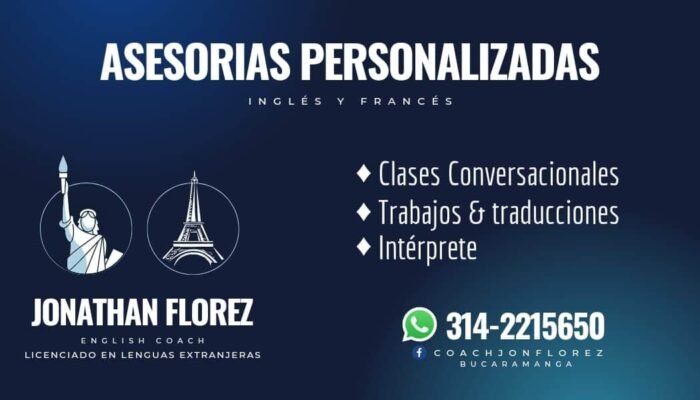 Asesorías personalizadas Ingles y Frances Jonathan flores