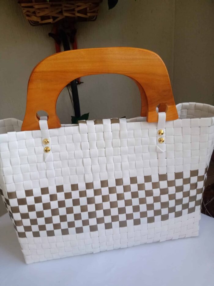 Cartera blanca con ocre - Imagen 2