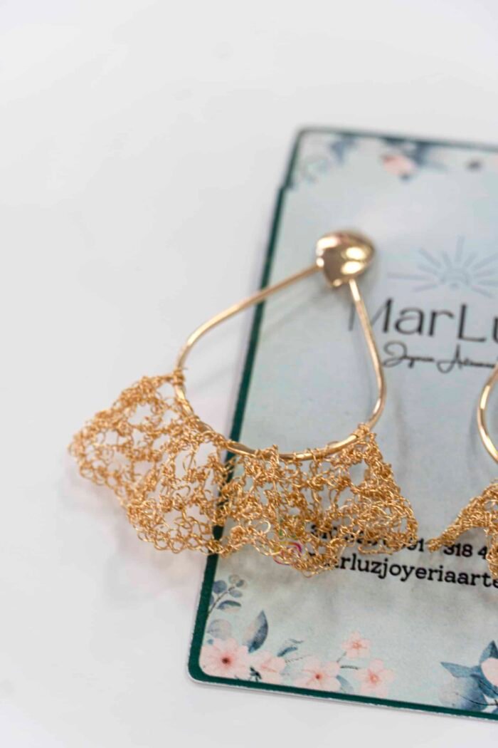 Aretes Gota Tejido en Golfi 🛍