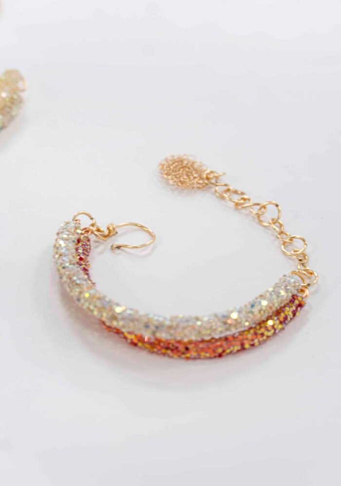 Pulsera Cordon Murano y Pink Tejido 🛍