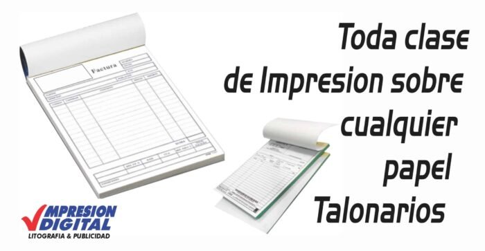 Elaboración de toda de talonarios