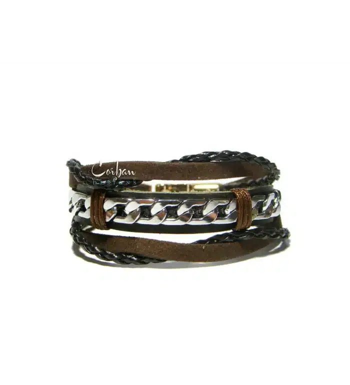Brazalete de Cuero y Acero