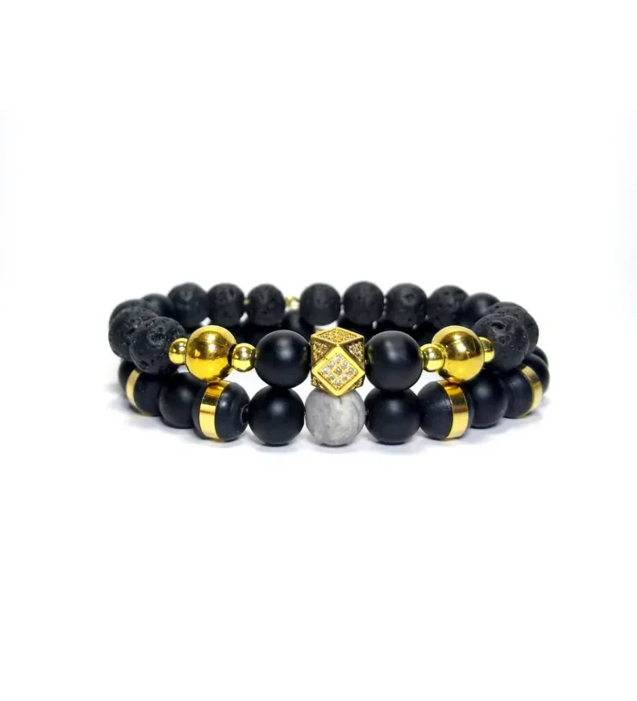 Set Doble Pulsera de Piedras