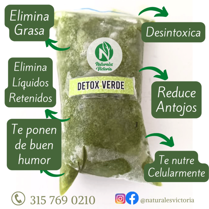 Kit Pulpa Detox Verde Contiene 7 unidades de 180 gramos cada una