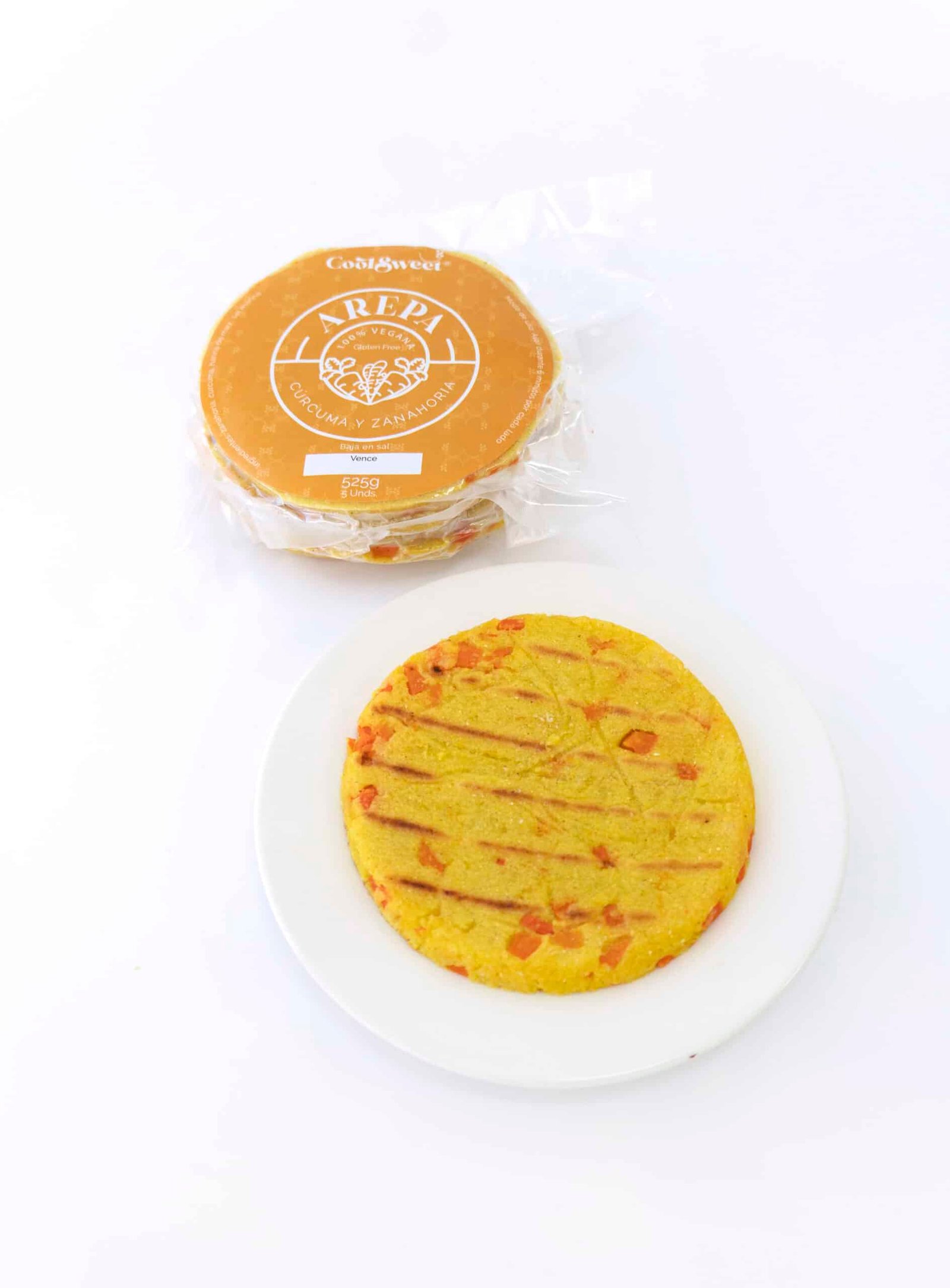 Arepa de zanahoria y cúrcuma