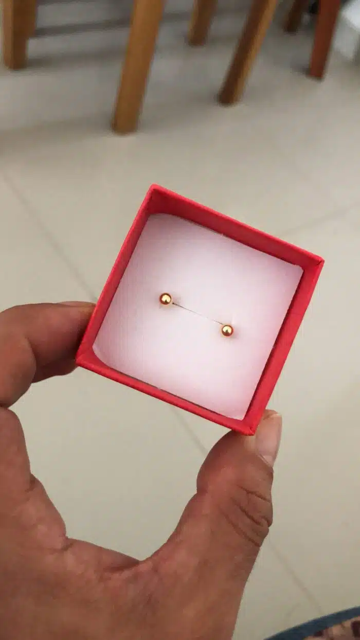 Topos Bola Completa #4 Oro 18k LEY 750 - Imagen 7