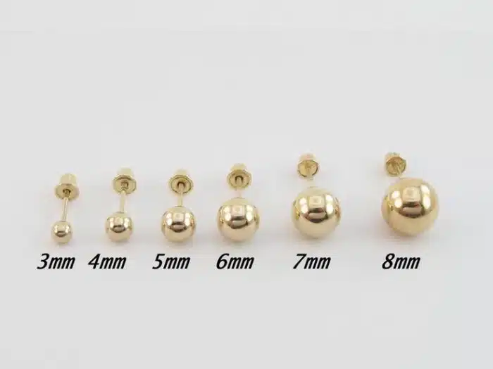 Topos Bola Completa #4 Oro 18k LEY 750 - Imagen 8