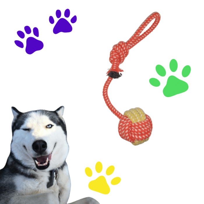 Juguete Masticable De Cuerda Con Pelota Para Cachorros Y Perros De Raza Pequeña Y Mediana