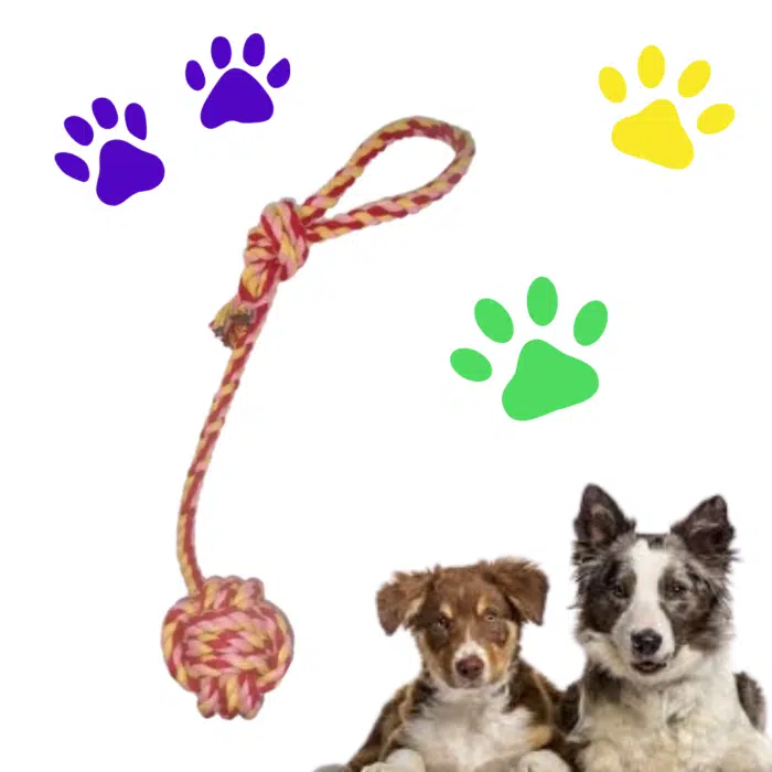 Juguete Masticable De Cuerda Con Pelota Para Cachorros Y Perros De Raza Pequeña Y Mediana